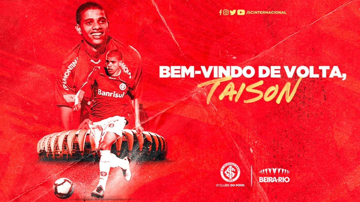 Inter anuncia a volta de um &iacute;dolo: Taison est&aacute; de volta ao Beira-Rio
