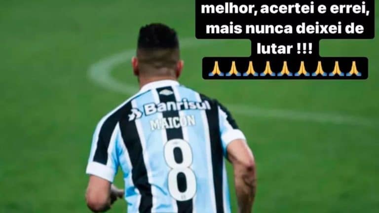 Maicon usa redes sociais para se despedir do Gr&ecirc;mio