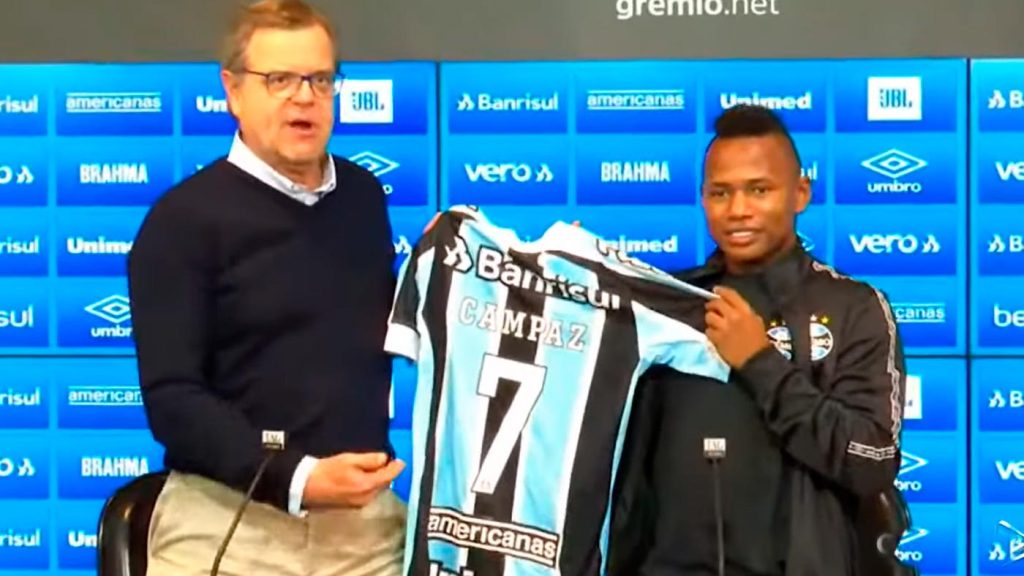 Gr&ecirc;mio apresenta oficialmente seu novo refor&ccedil;o: Campaz, que vestir&aacute; a &ldquo;7&rdquo;
