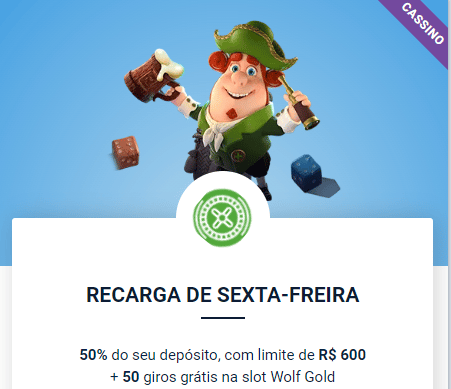 B&ocirc;nus de recarga no cassino toda sexta-feira
