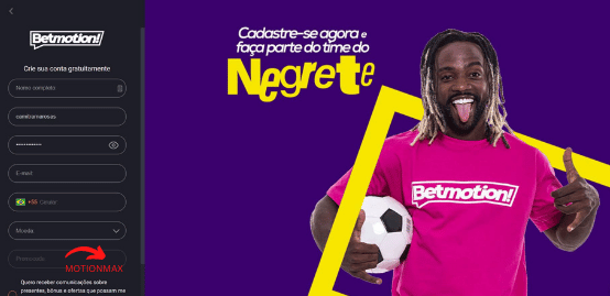 Betmotion cadastro