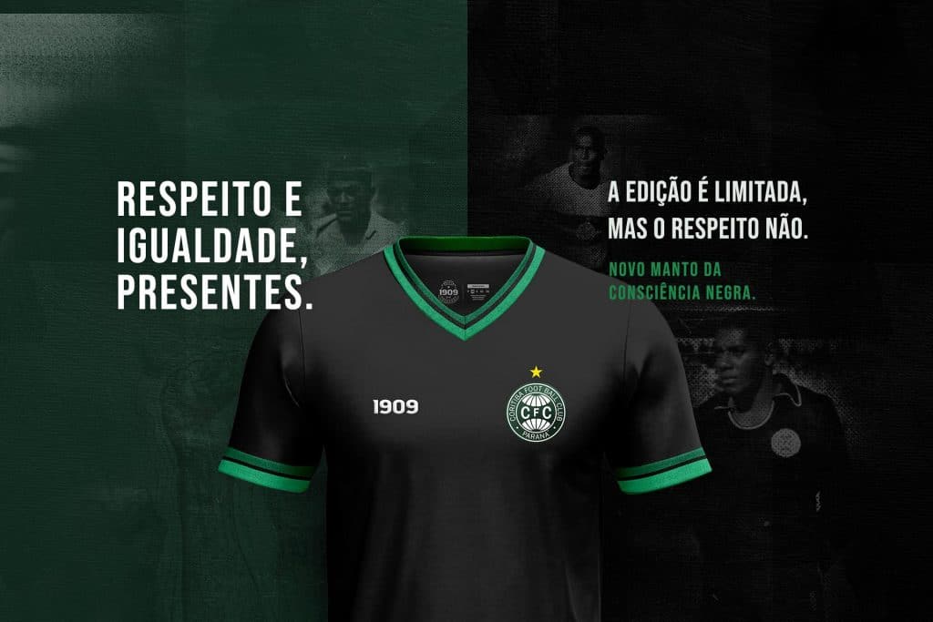 Coritiba lan&ccedil;a camisa especial para o Dia da Consci&ecirc;ncia Negra