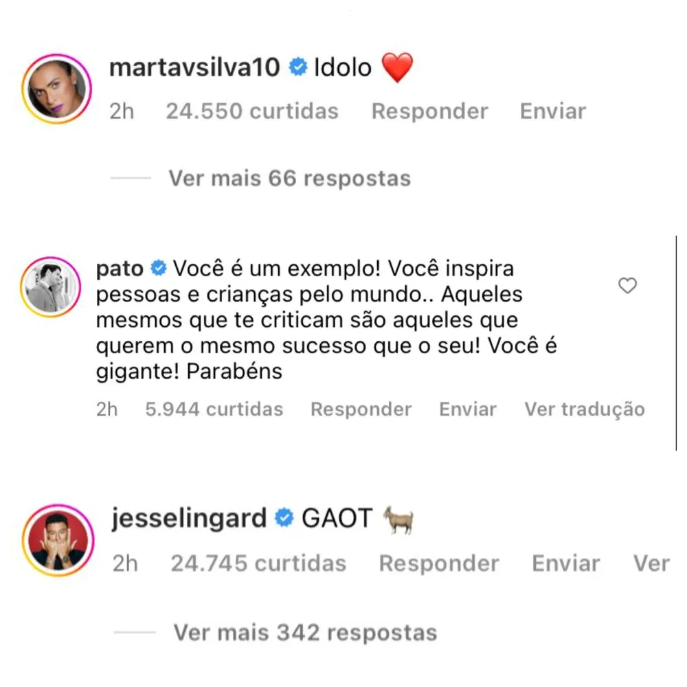 Comentários na foto de Cristiano Ronaldo Comentários na foto de Cristiano Ronaldo