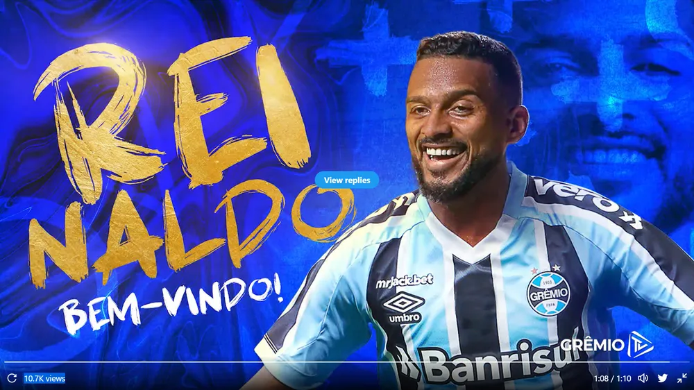 Gr&ecirc;mio anuncia a contrata&ccedil;&atilde;o do lateral Reinaldo
