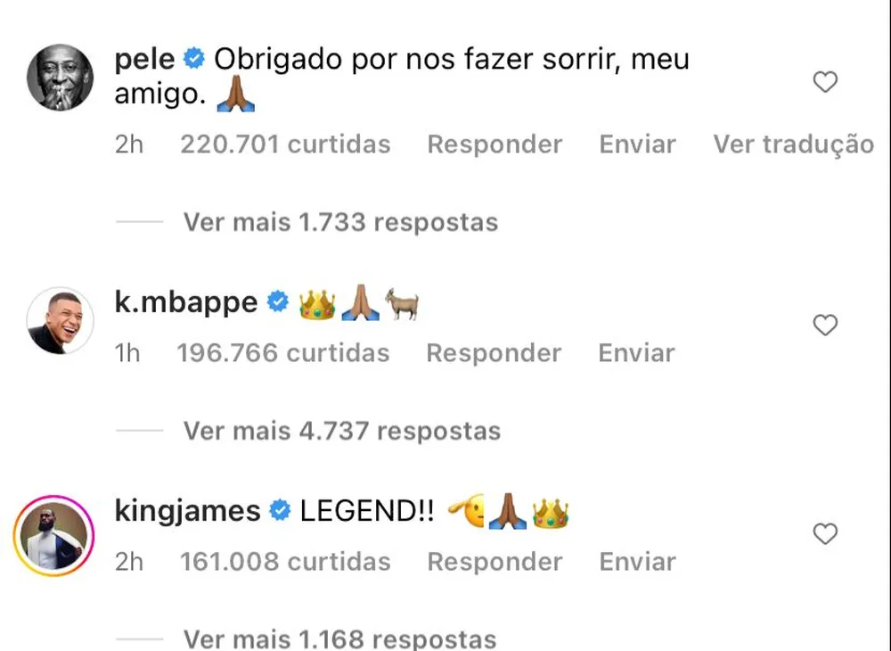 Comentários na foto de Cristiano Ronaldo Comentários na foto de Cristiano Ronaldo