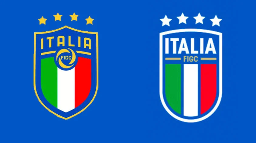 Escudo antigo x escudo novo - Sele&ccedil;&atilde;o da It&aacute;lia (Foto: Reprodu&ccedil;&atilde;o)