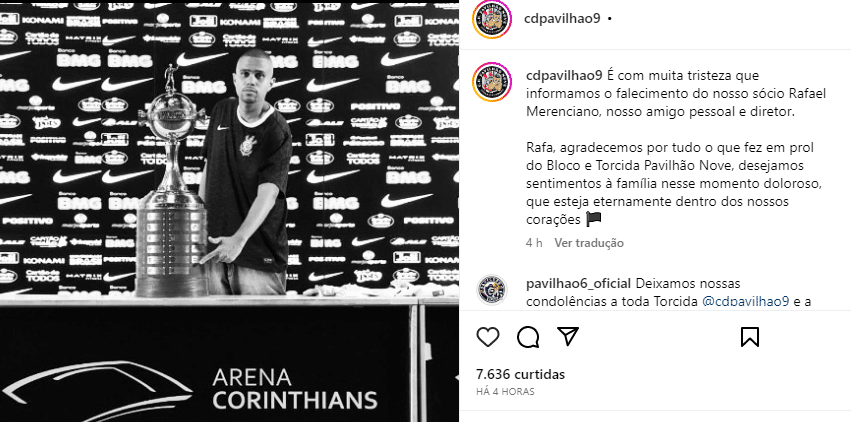 Torcedor corintiano morre em Remo x Corinthians; veja detalhes do caso