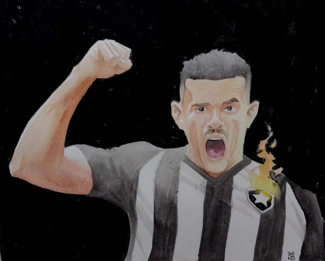 Atacante do Botafogo &eacute; homenageado por artista