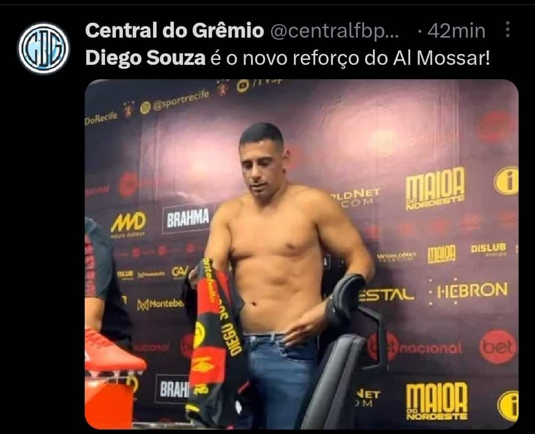 Apresenta&ccedil;&atilde;o de Diego Souza no Sport gera memes na web