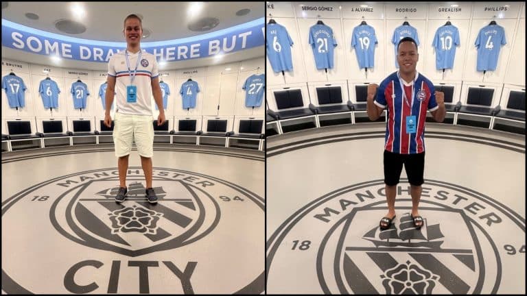Viagem dos sonhos! Torcedores do Bahia vivem experi&ecirc;ncia &uacute;nica com o Manchester City na Inglaterra